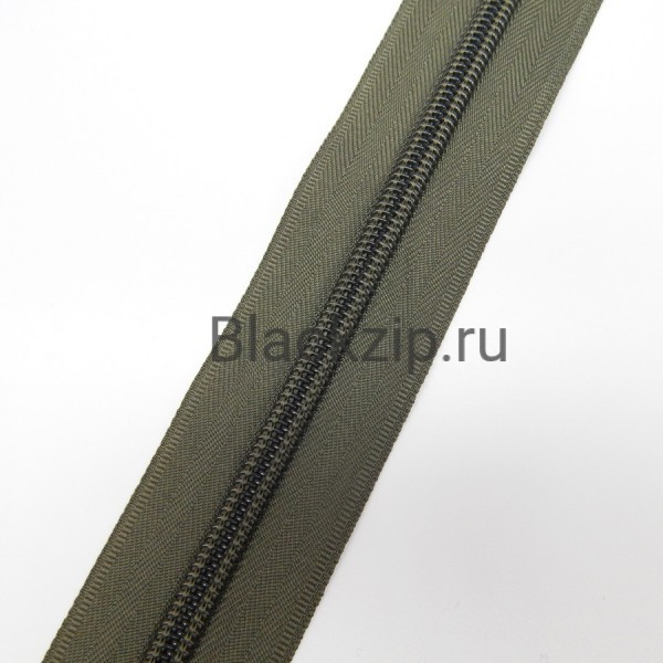 Спиральная молния №8, т. олива (511) , усиленная, Zip