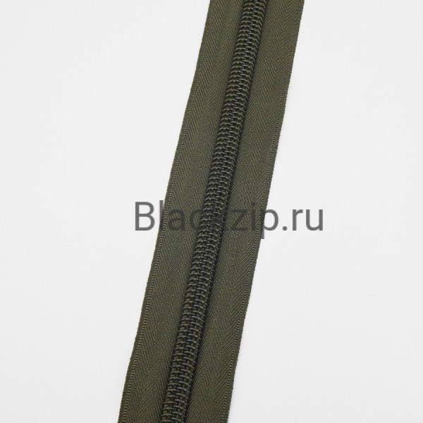 Спиральная молния №10, т. олива (511) , усиленная, Zip