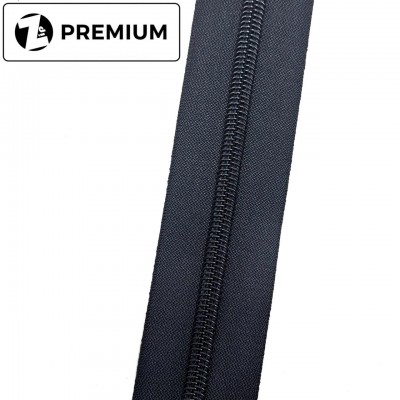 Спиральная молния №8, Черная , Узорная, Zip