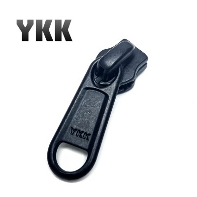 Бегунок для молнии №8, YKK, Черный (обратный, длинный пуллер)