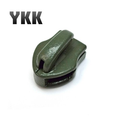 Бегунок для молнии YKK №10, Олива (566), реверс (обратный), без пуллера