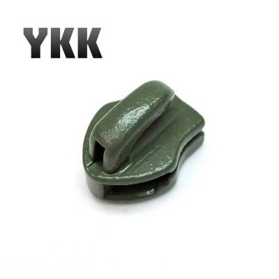 Бегунок для молнии YKK №8, Олива (566), реверс (обратный), без пуллера