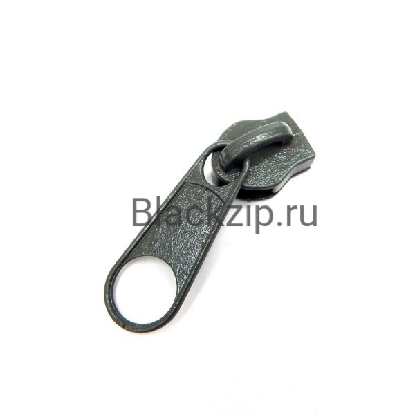 Бегунок для молнии, №10, Олива, Обратный, Премиум
