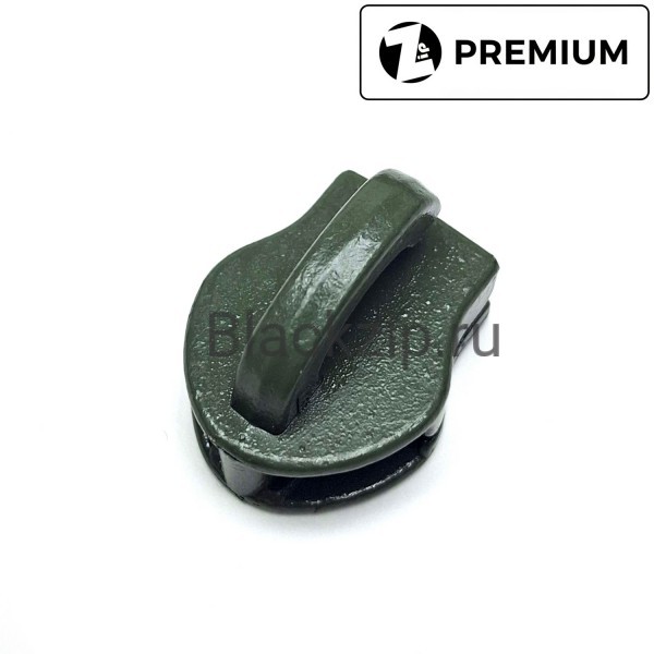 Бегунок для молнии №10, Zip, Олива (прямой, без пуллера)