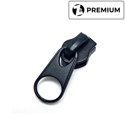 Бегунок для молнии №8, Zip, Черный (обратный, короткий пуллер V.2)