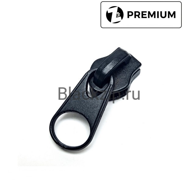 Бегунок для молнии №8, Zip, Черный (обратный, короткий пуллер V.2)