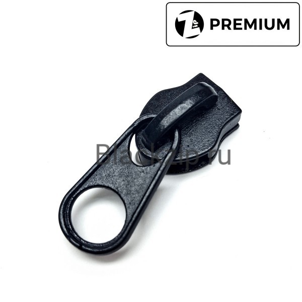 Бегунок для молнии №10, Zip, Черный (прямой, короткий пуллер)