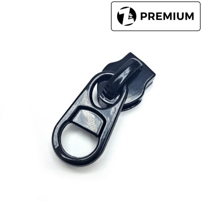 Бегунок для молнии №8, Zip, Черный (прямой, короткий пуллер)