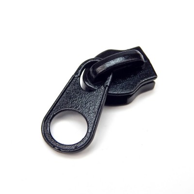 Бегунок для молнии, №10, черный, Обратный, короткий пуллер