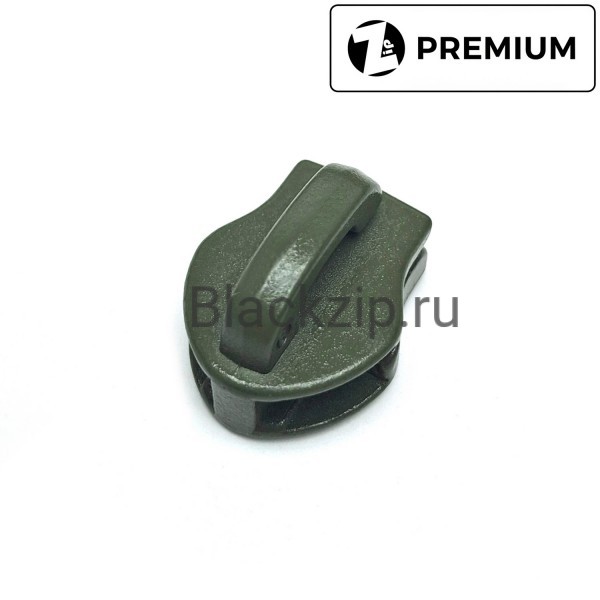 Бегунок для молнии, №8, Zip, Олива (реверсивный, обратный)