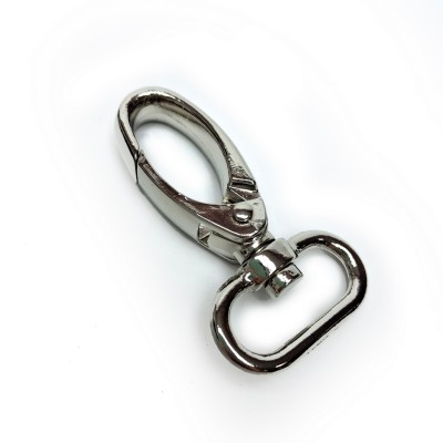 Карабин металлический, поворотный, усиленный, Zip KP25, 25мм, никель