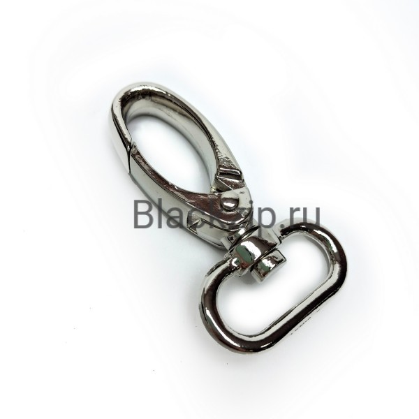 Карабин металлический, поворотный, усиленный, Zip KP25, 25мм, никель