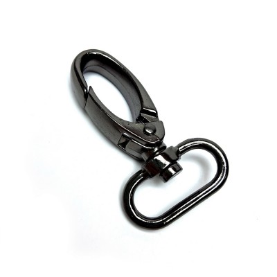 Карабин металлический, поворотный, усиленный, Zip KP25, 25мм, черный никель