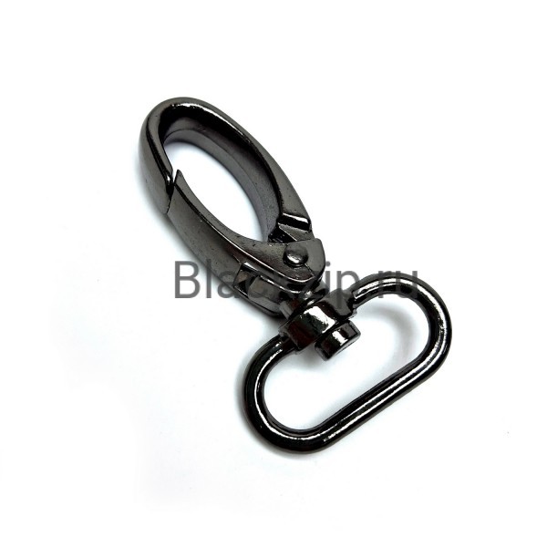 Карабин металлический, поворотный, усиленный, Zip KP25, 25мм, черный никель