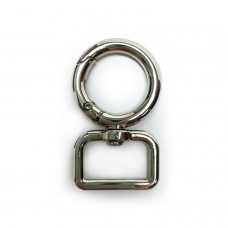 Карабин металлический, поворотный, усиленный, Zip KP20, 20мм, никель