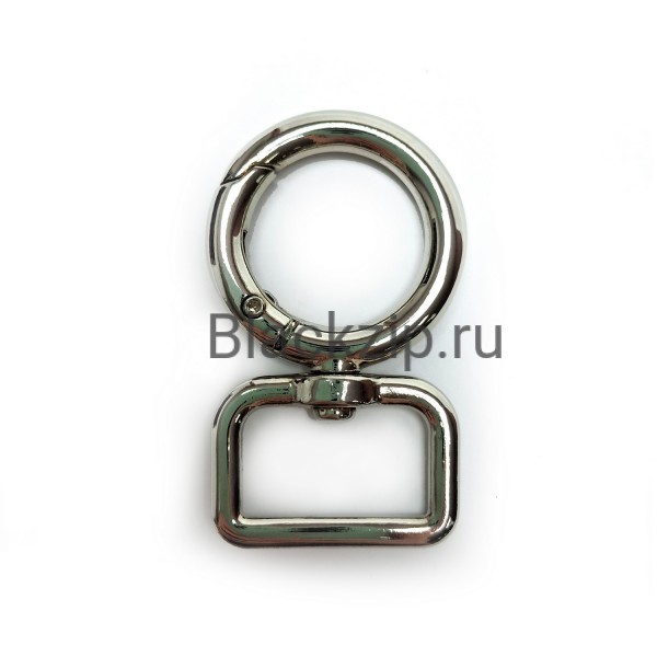 Карабин металлический, поворотный, усиленный, Zip KP20, 20мм, никель