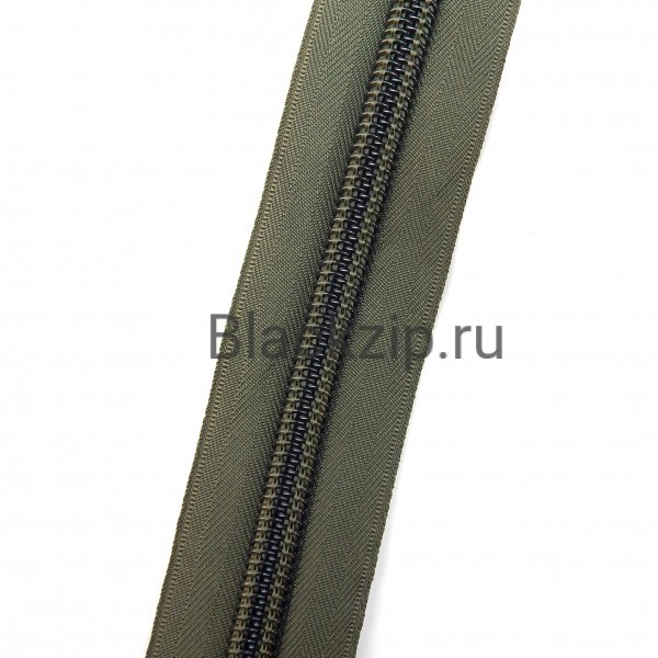 Спиральная молния №10, т. олива (511) , усиленная, Zip