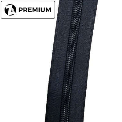 Спиральная молния №10, Черная, Усиленная, Zip