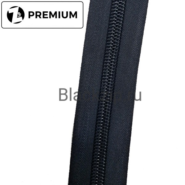 Спиральная молния №10, Черная, Усиленная, Zip