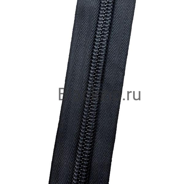 Спиральная молния №10, Черная, Стандарт