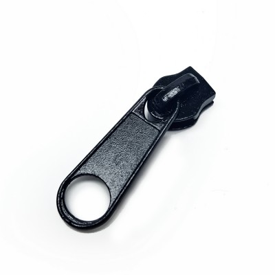 Бегунок для молнии №8, Стандарт, Черный (прямой, длинный пуллер)