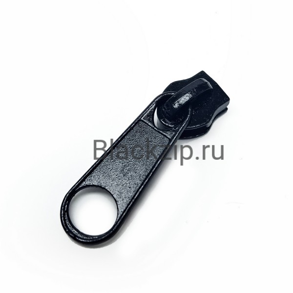 Бегунок для молнии №8, Стандарт, Черный (прямой, длинный пуллер)