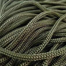 Шнур вязаный, 5мм, пп, Хаки, рулон 100м.