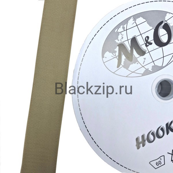 Велкро лента 50мм M&O, Тан, 100% нейлон, КРЮЧОК