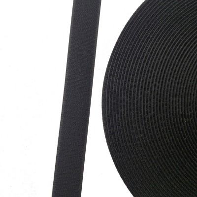 Велкро лента, петля 25мм, пластик, черный, (НЕЗАСОРЯЕМАЯ) 