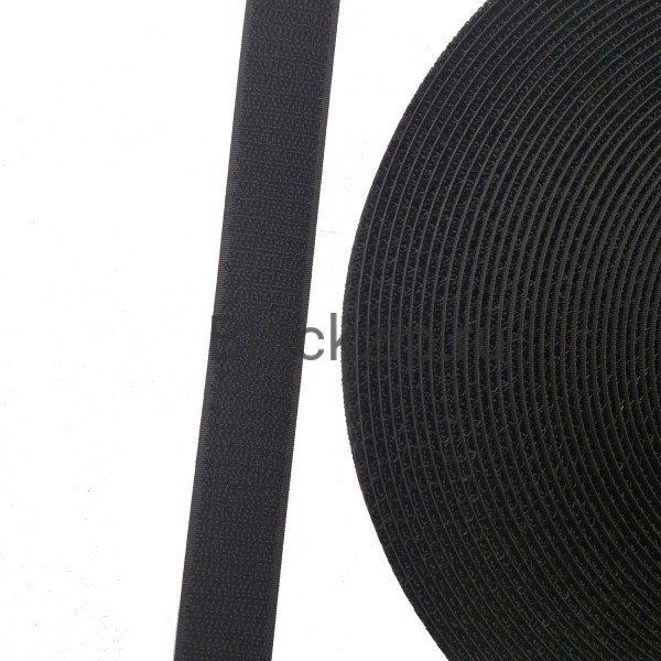 Велкро лента, петля 25мм, пластик, черный,  (НЕЗАСОРЯЕМАЯ) 