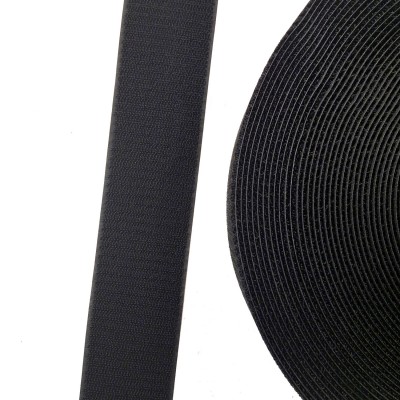 Велкро лента, Петля, 50мм, пластик, черный (незасоряемая)