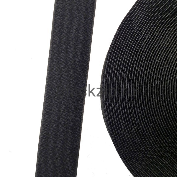 Велкро лента, Петля, 50мм, пластик, черный (незасоряемая)