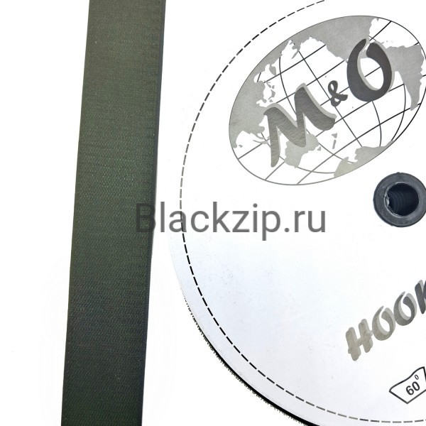 Велкро лента 50мм M&O, Олива, 100% нейлон, КРЮЧОК