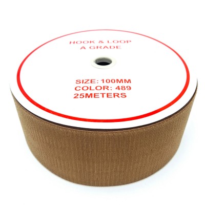 Велкро лента 100 мм, Койот(светлый), 100% нейлон, Рулон 25м, крючок.
