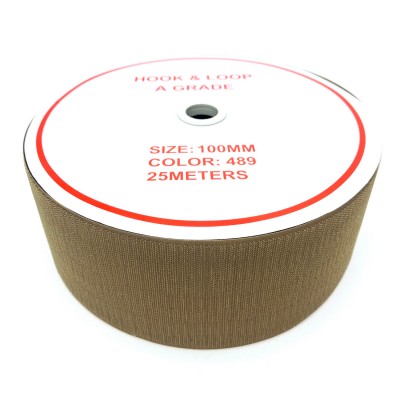 Велкро лента 100 мм, Койот, 100% нейлон, Рулон 25м, крючок.