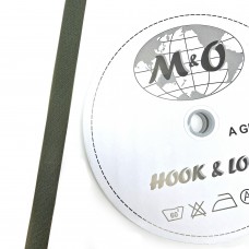 Велкро лента 25мм M&O, Олива, 100% нейлон, КРЮЧОК