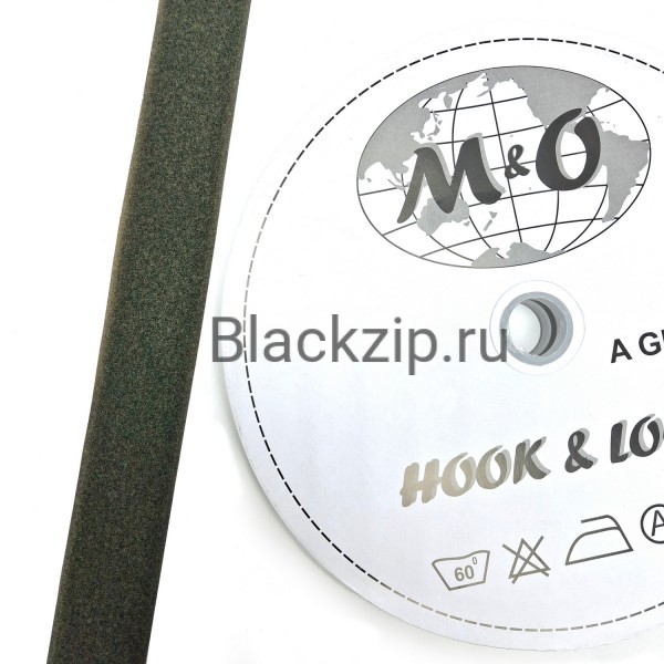 Велкро лента 40мм M&O, олива, 100% нейлон, ПЕТЛЯ