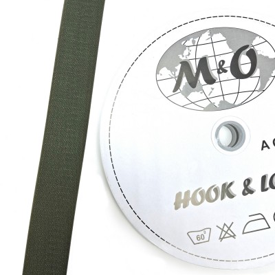Велкро лента 40мм M&O, олива, 100% нейлон, КРЮЧОК