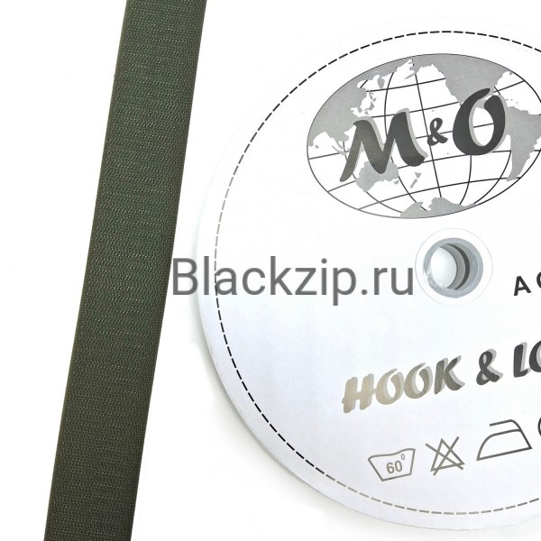 Велкро лента 40мм, олива, 100% нейлон, КРЮЧОК