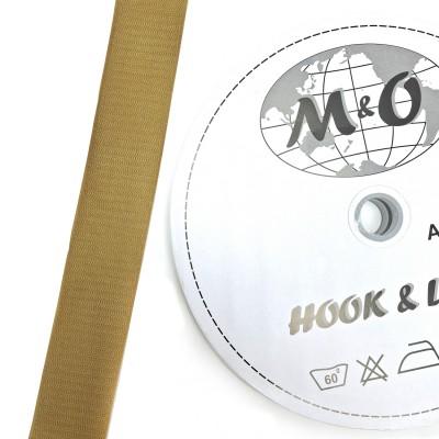 Велкро лента 40мм M&O, койт браун, 100% нейлон, КРЮЧОК