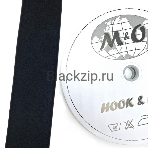 Велкро лента 100мм M&O, Черная, 100% нейлон, ПЕТЛЯ