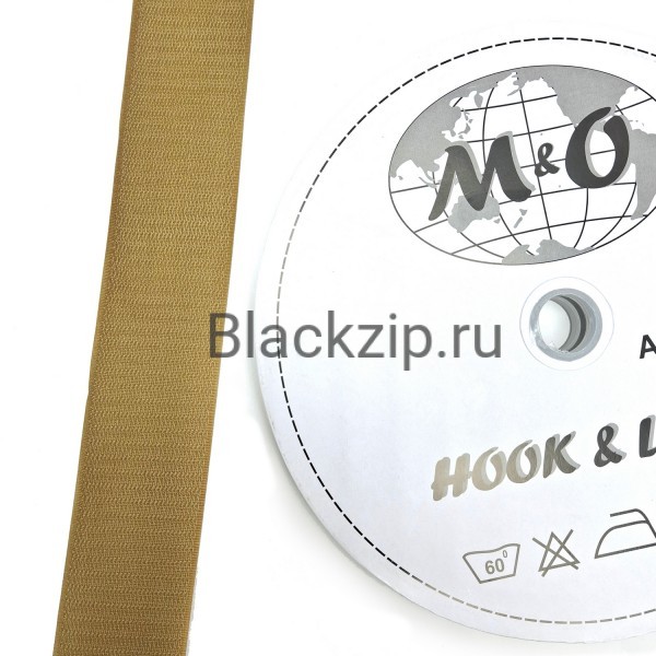 Велкро лента 50мм M&O, койот браун, 100% нейлон, КРЮЧОК