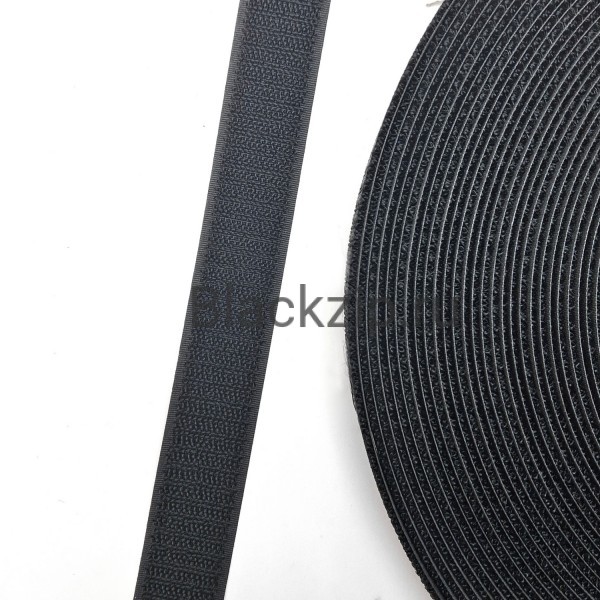 Эластичная велкро лента, 25мм, петля, черная