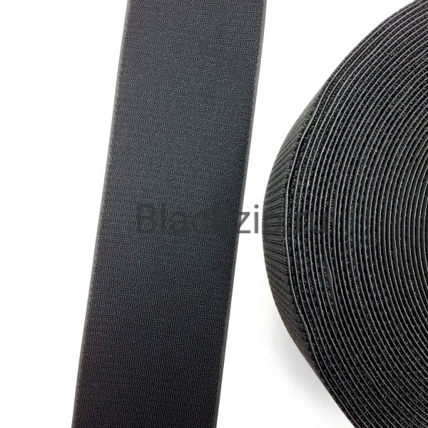 Велкро лента, петля 100 мм, пластик, черный, (НЕЗАСОРЯЕМАЯ)